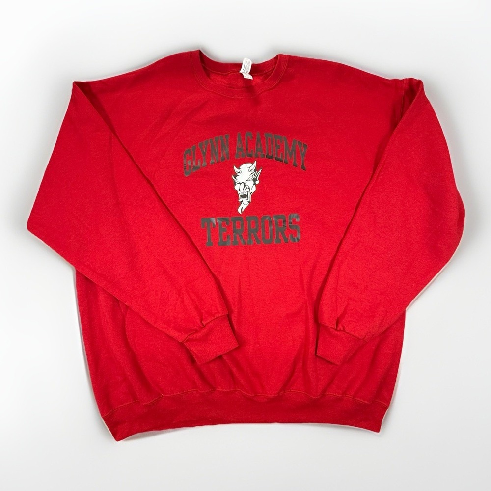 Glynn Academy Red Terrors Crewneck Sweatshirt 2XL Jerzees NuBlend Brunswick GA